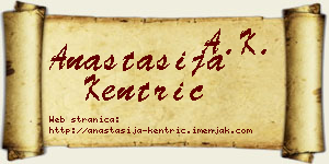 Anastasija Kentrić vizit kartica